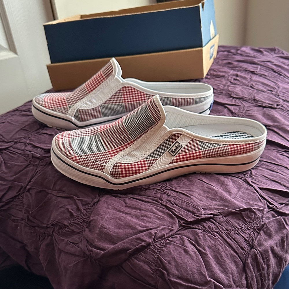 NWT -  Keds Women's Plaid Slip-On Mules